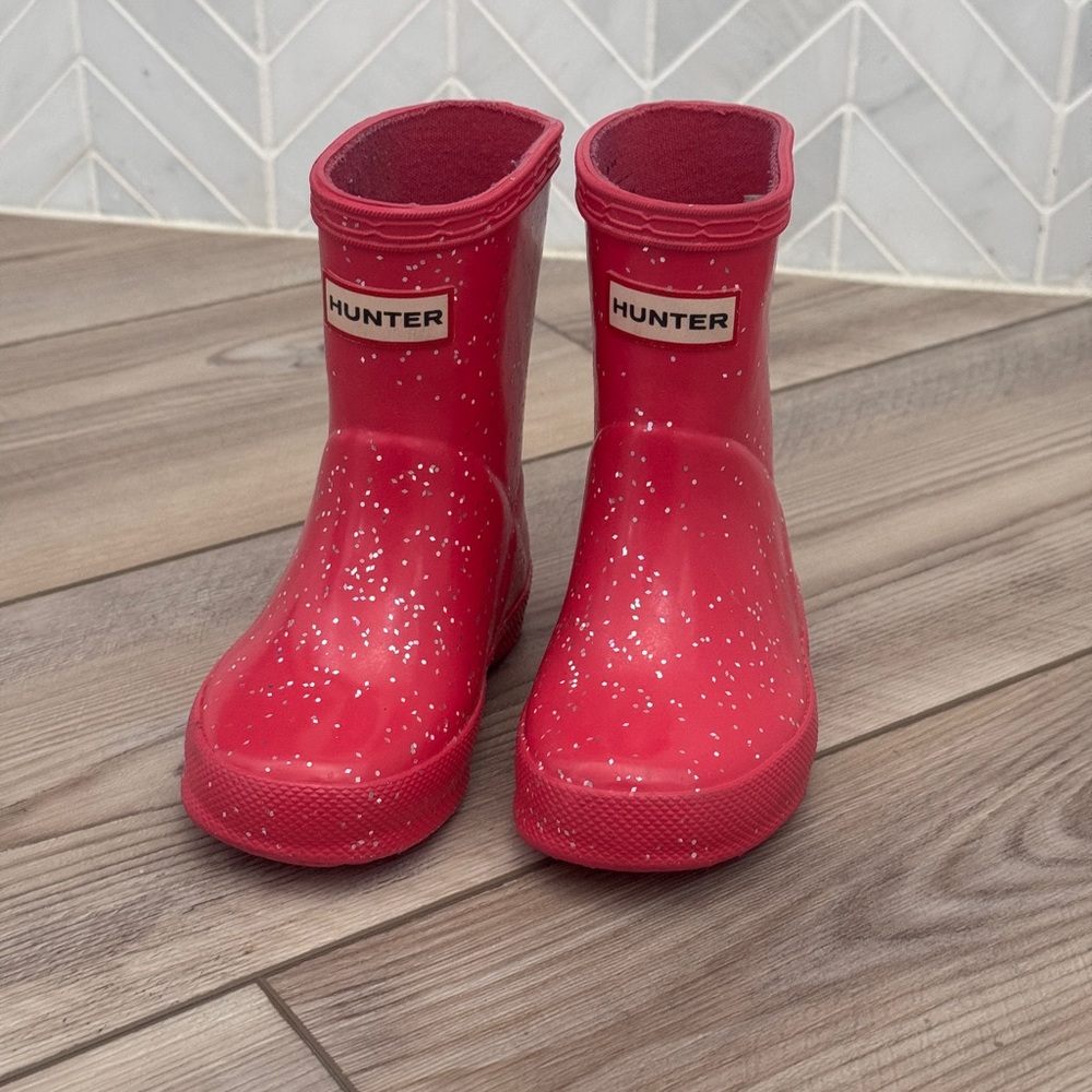 Hunter Hot Pink Glitter Rain Boots